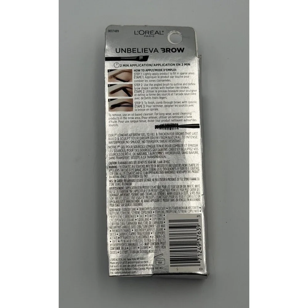 L'Oreal Paris Unbelieva-Brow Longwear Waterproof Tinted Brow Gel, Light Brunette